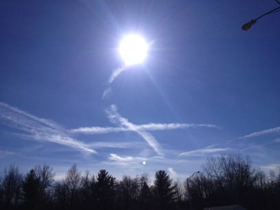 Within an hour the 'contrails' of the jets pollute the skies_1 of 2 photos.jpg