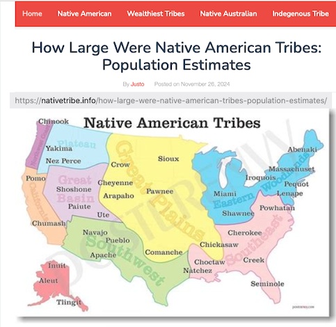 Indigenous American Tribes Population Estimates nativetribe dot info.png